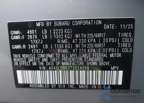 2026 Subaru Forester Premium z USA, uszkodzony, nr VIN 4S4SLDB63T3024056